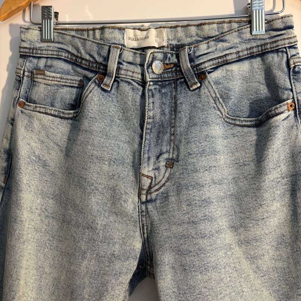 Pull&Bear light blue acid washed Denim Straight Jeans men’s Sz 30.